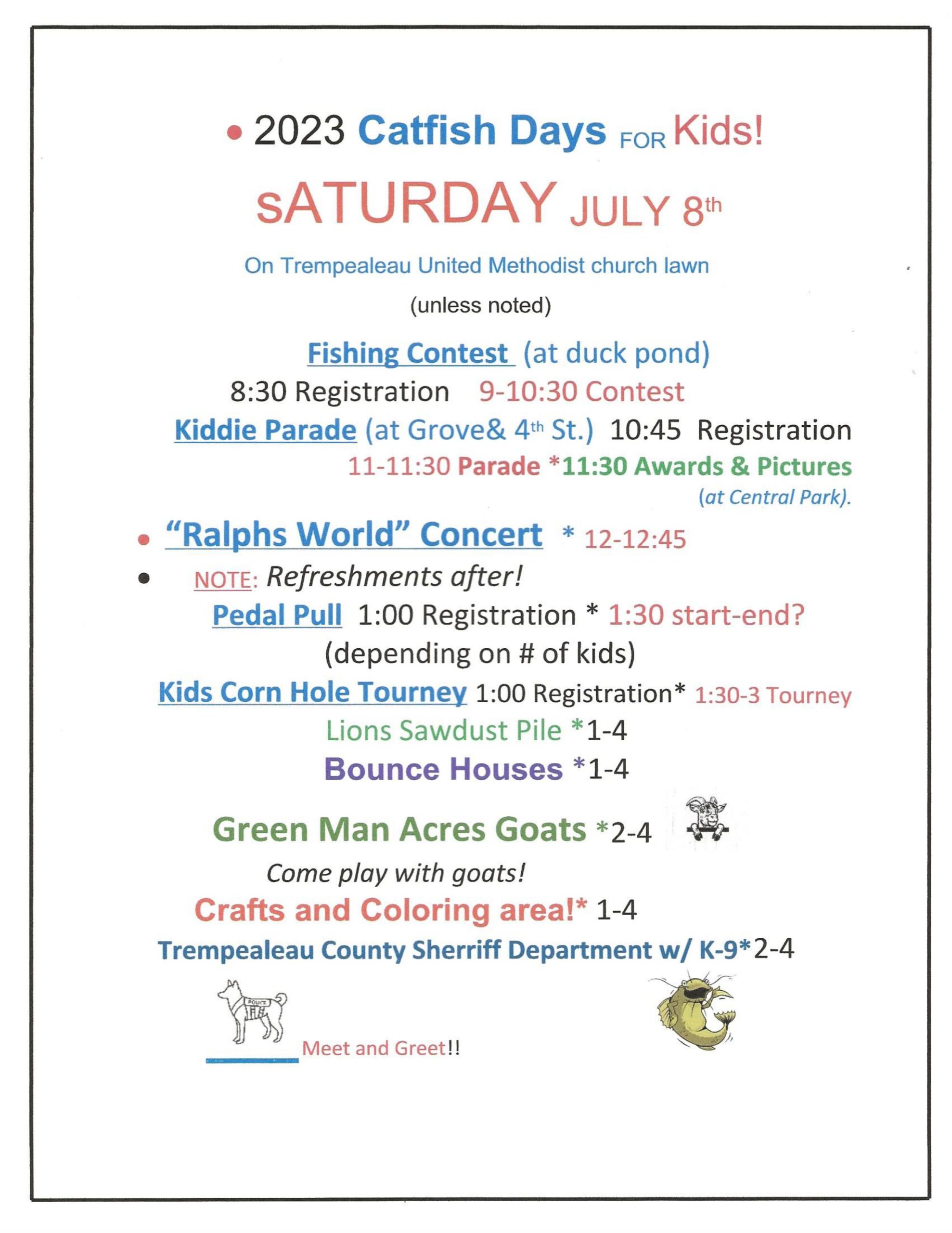 Catfish Days for Kids (ALL Kids Events) Trempealeau Lions Club